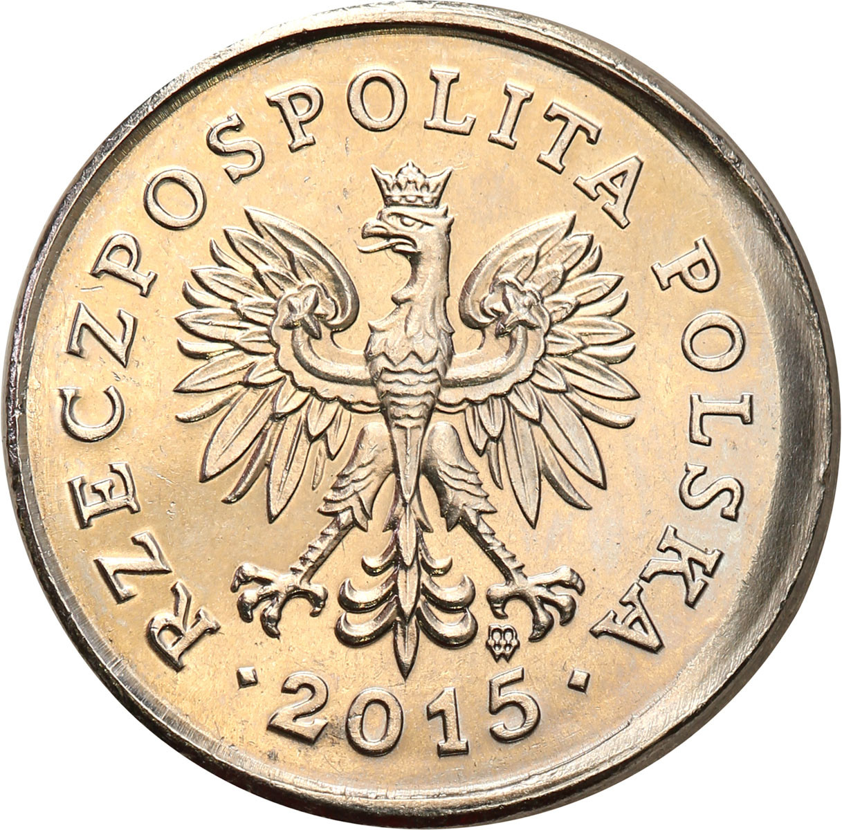 III RP. 20 groszy 2015 przesunięty stempel - DESTRUKT